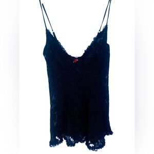 Cacique Black Lace Stretch Cami Camisole Top Size 26/28